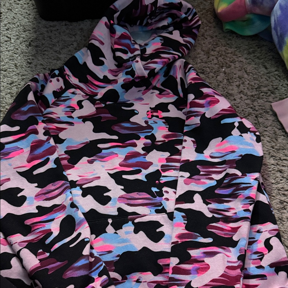 Under Armour Pink and Blue Camouflage Hoodie